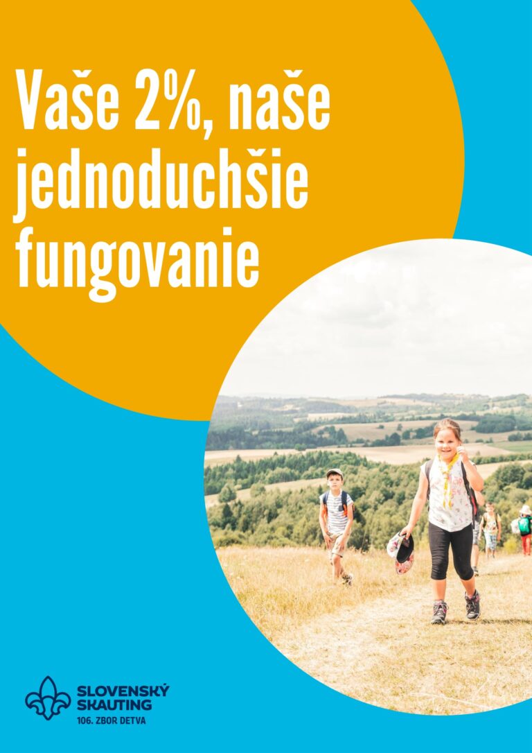 Darujte 2 % z dane a podporte skauting v Detve!